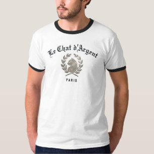 Camiseta masculina branca clássica Le Chat d'Argen