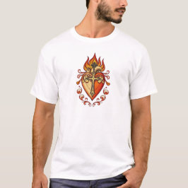 Camiseta masculina católica do Sagrado Coração