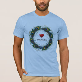 Camiseta masculina Círculo de Pena de Pavão Sonhe