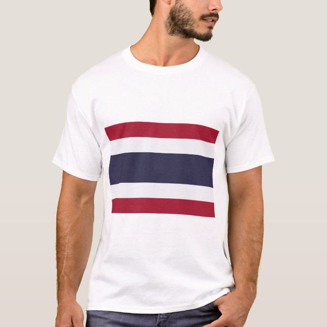 Camiseta masculina com a bandeira da Tailândia (Frente)
