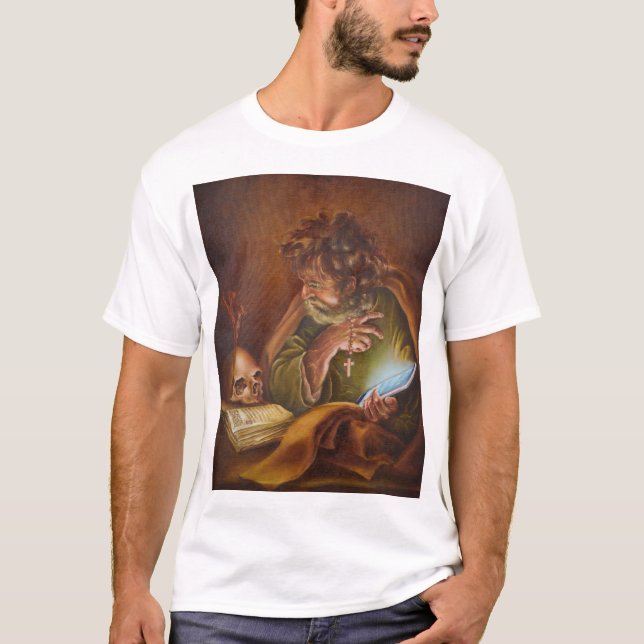 Camiseta masculina com arte contemporânea impressa (Frente)