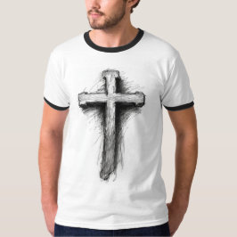 Camiseta masculina com cruz cristã gráfica
