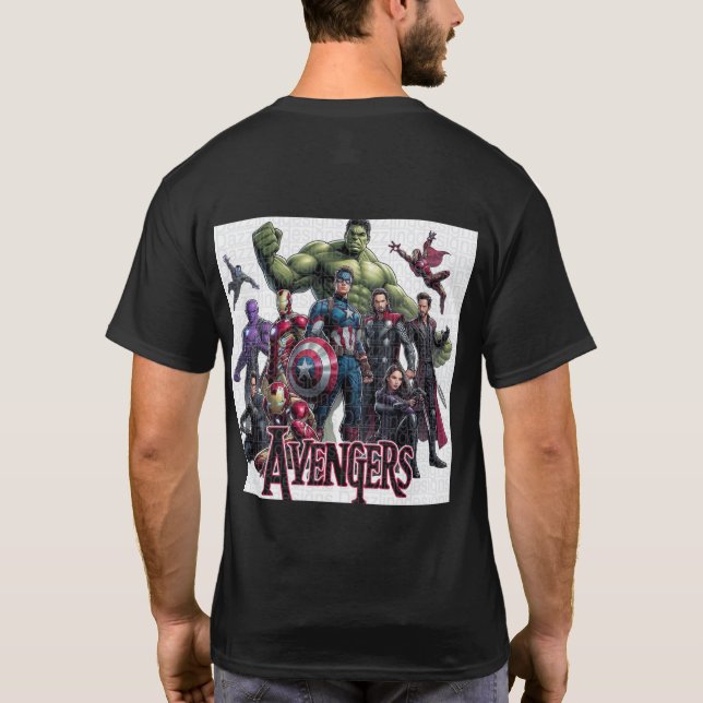 Camiseta masculina com design Avengers (Verso)