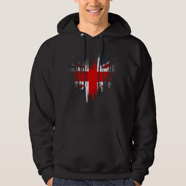 Camiseta masculina com design britânico desgastado (Frente)