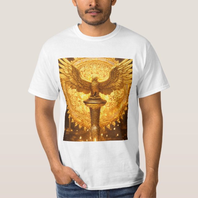 Camiseta masculina com Design de águia majestosa - (Frente)
