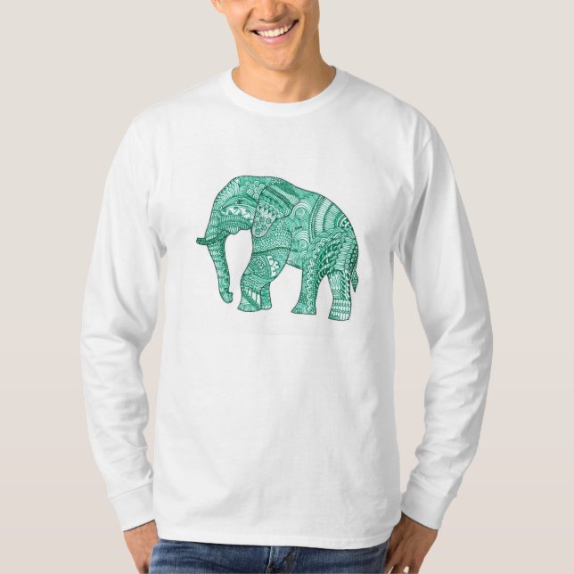 Camiseta masculina com elefante padronizado (Frente)