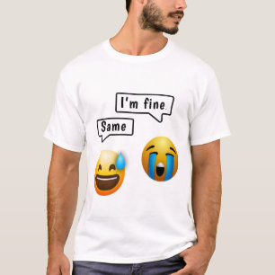 Camiseta masculina com Emoji de Rosto Sorridente F