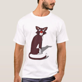 Camiseta masculina com estampa de gato marrom fofo