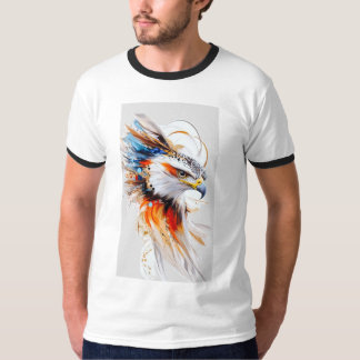 Camiseta Masculina com Ilustração de Águia Colorid