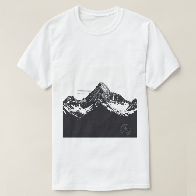 Camiseta masculina com um design preto e branco (Frente do Design)