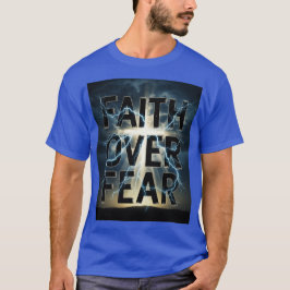 Camiseta masculina cristã Faith Over Fear 2.0
