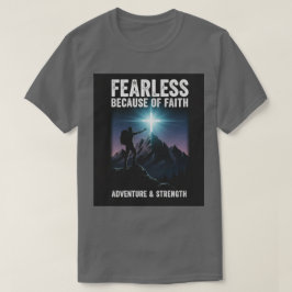 Camiseta Masculina Cristã Sem Medo por Causa da Fé