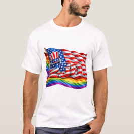Camiseta masculina da bandeira do orgulho America 
