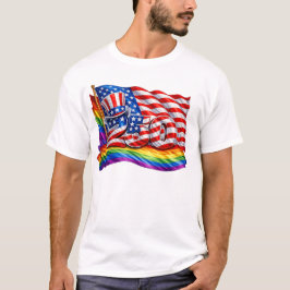 Camiseta masculina da bandeira do orgulho America 