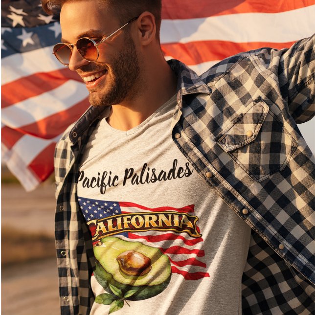Camiseta masculina da Califórnia (California Love & Avo Vibes)