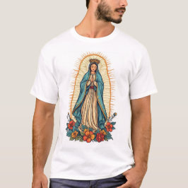 Camiseta masculina da Virgem de Guadalupe