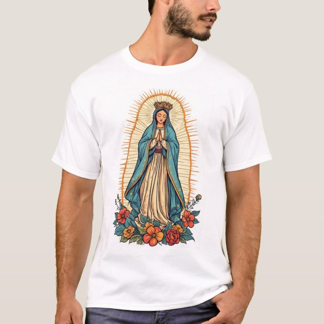 Camiseta masculina da Virgem de Guadalupe (Frente)