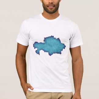 Camiseta masculina de água-forte azul abstrata