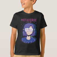 Camiseta masculina de anime girl óculos de realida