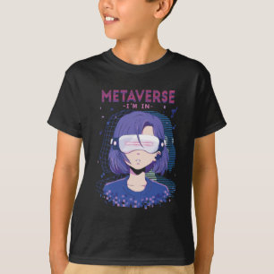 Camiseta masculina de anime girl óculos de realida