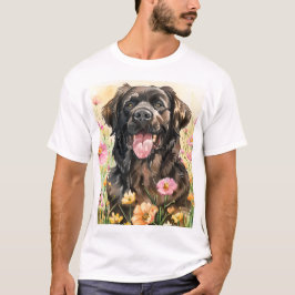 Camiseta masculina de aquarela de Newfoundland