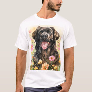 Camiseta masculina de aquarela de Newfoundland