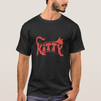 Camiseta masculina de arte com palavras Kitty Cat