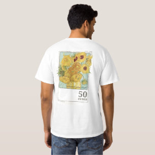 Camiseta Masculina de Arte Girassol Vintage