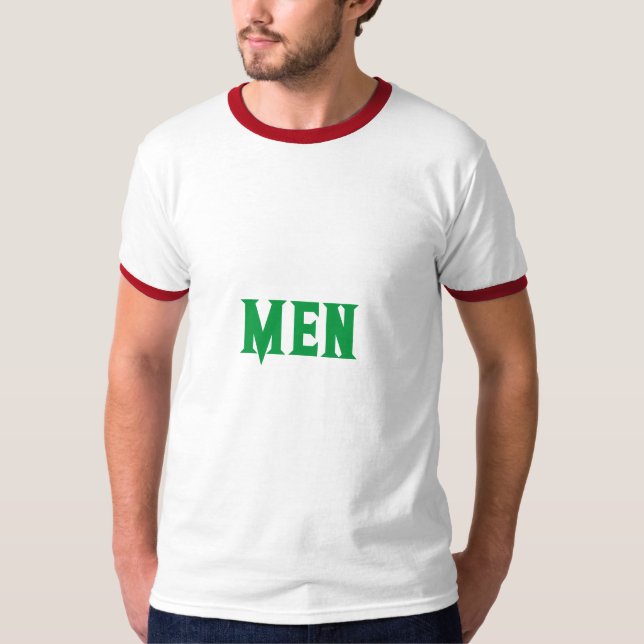 Camiseta masculina de cor verde Kelly com texto pe (Frente)