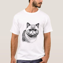 Camiseta masculina de desenho de gato Exotic Short