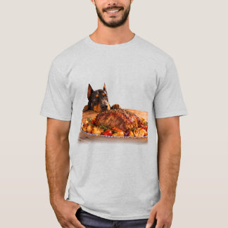 Camiseta masculina de Doberman engraçado olhando p