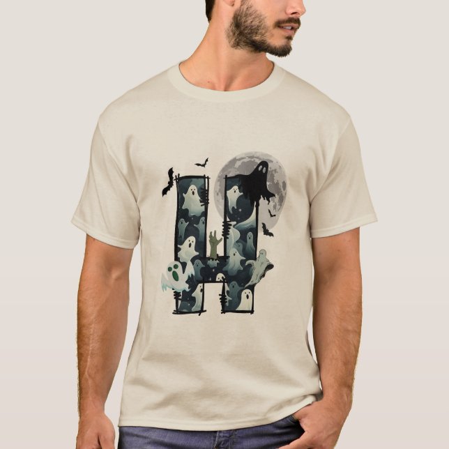 Camiseta masculina de fantasmas do Halloween (Frente)