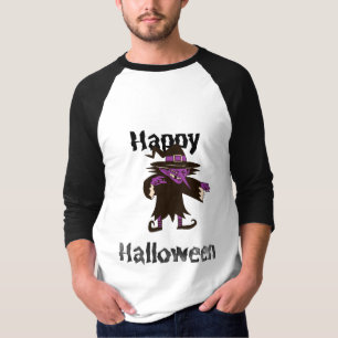 Camiseta Masculina de Feliz Halloween Bruxa