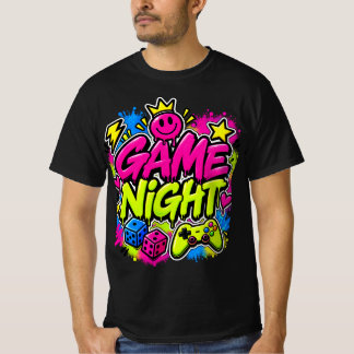 Camiseta masculina de festa de jogos noturnos com