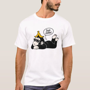 Camiseta masculina de gorila relaxado engraçada -
