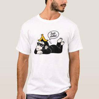 Camiseta masculina de gorila relaxado engraçada -
