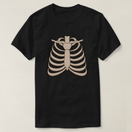 Camiseta masculina de Halloween com caixa torácica