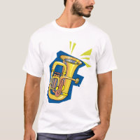Camiseta masculina de instrumento Tuba