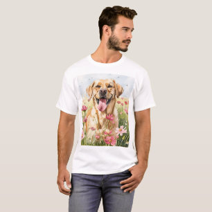 Camiseta Masculina de Labrador Retriever em Aquare