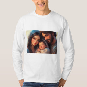 Camiseta masculina de manga longa da Sagrada Famíl