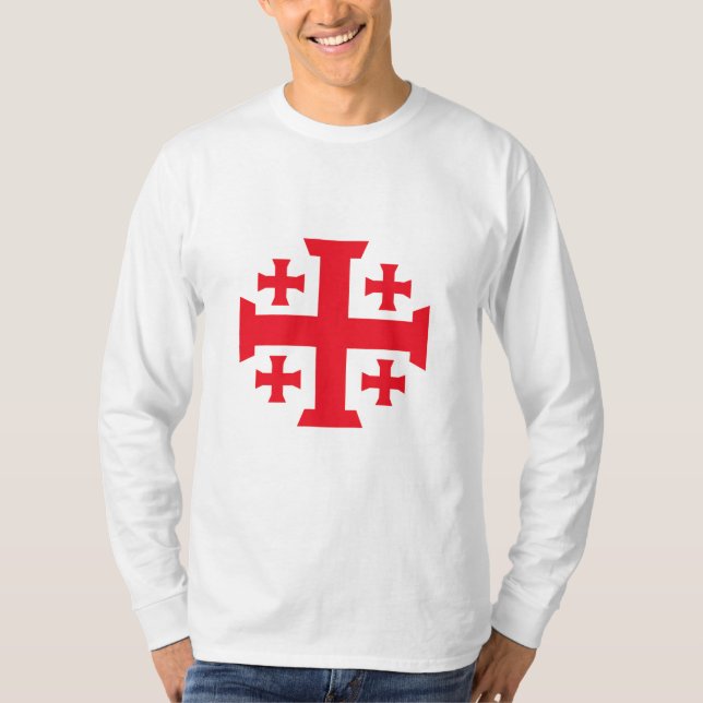 Camiseta masculina de manga longa Templar Jerusale (Frente)
