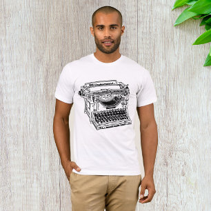 Camiseta Masculina de Máquina de Escrever Antiga