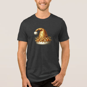 Camiseta masculina de Natal com chapéu de Papai No