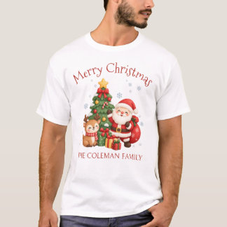 Camiseta masculina de Natal com correspondência fa