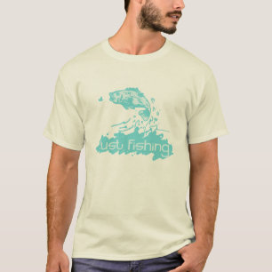 Camiseta masculina de pesca aqua tons dois just fi