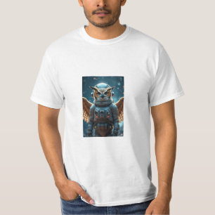 Camiseta masculina divertida e colorida com coruja