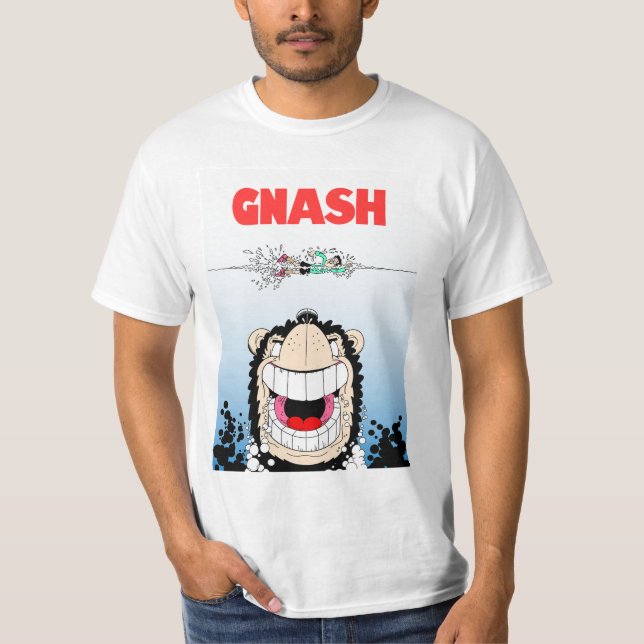 Camiseta masculina do Beano Gnasher Jaws (Frente)