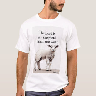 Camiseta masculina do cordeiro cristão Salmo 23:1