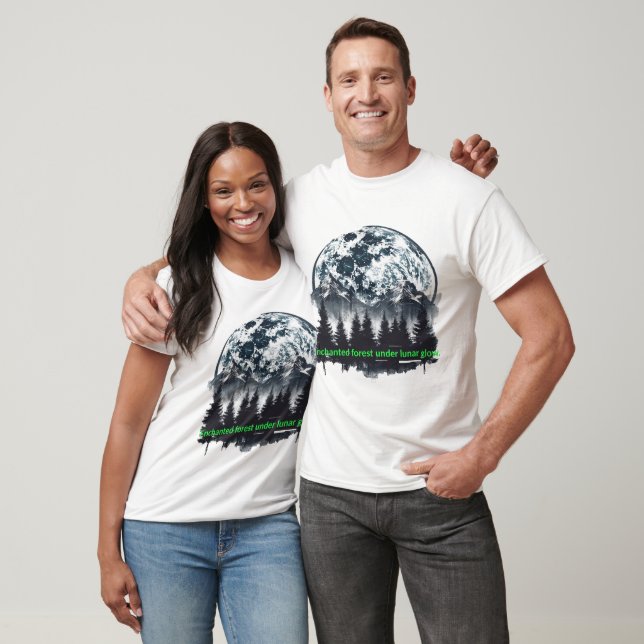 Camiseta masculina Enchanted Forest Lunar Glow (Unissex)