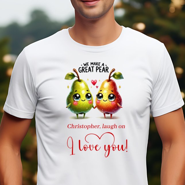 Camiseta masculina engraçada com nome personalizad (Funny Food Valentine Gift Custom Name Men T-Shirt)